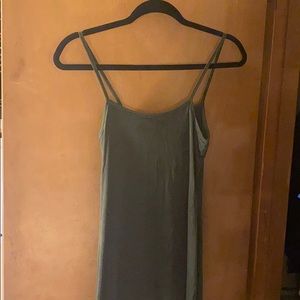 Suede olive green dress